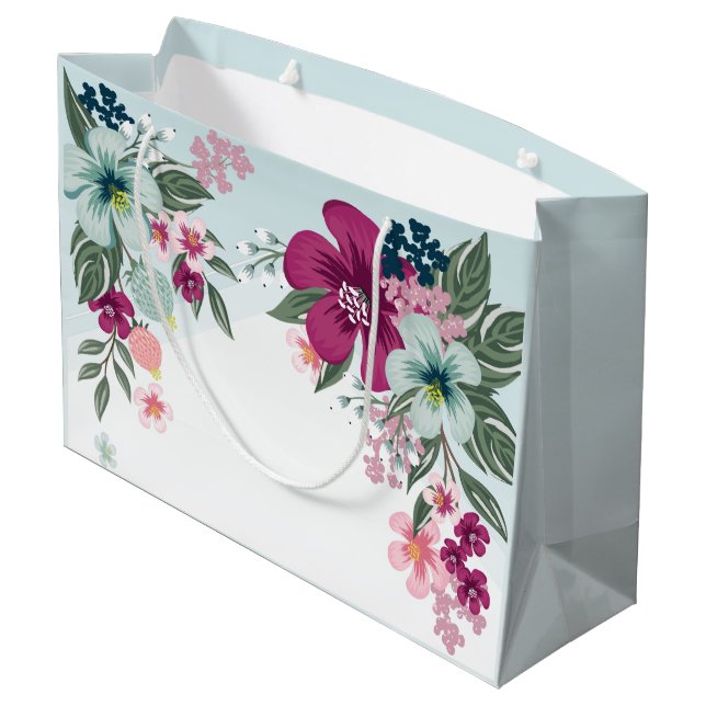 12,5lx4wx9h Stor gift-flagga - tropisk blomma på b (Baksidan Vinklad)