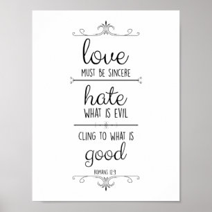 12:9 kärlek måste vara uppriktigt kristet poster