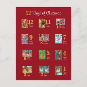 12 Anpassningsbar för julklapp Djurets typografi Helg Vykort