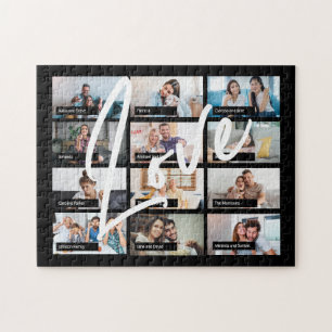 12 anpassningsbars fotokollage skärm KÄRLEK typogr Pussel
