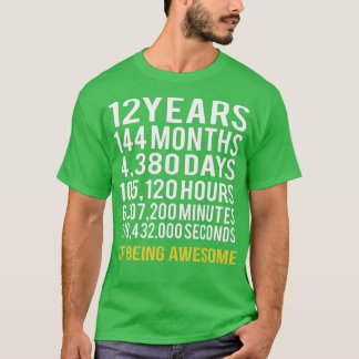 12 år 144 månader av födelsedagen Fantastisk 12:e T Shirt