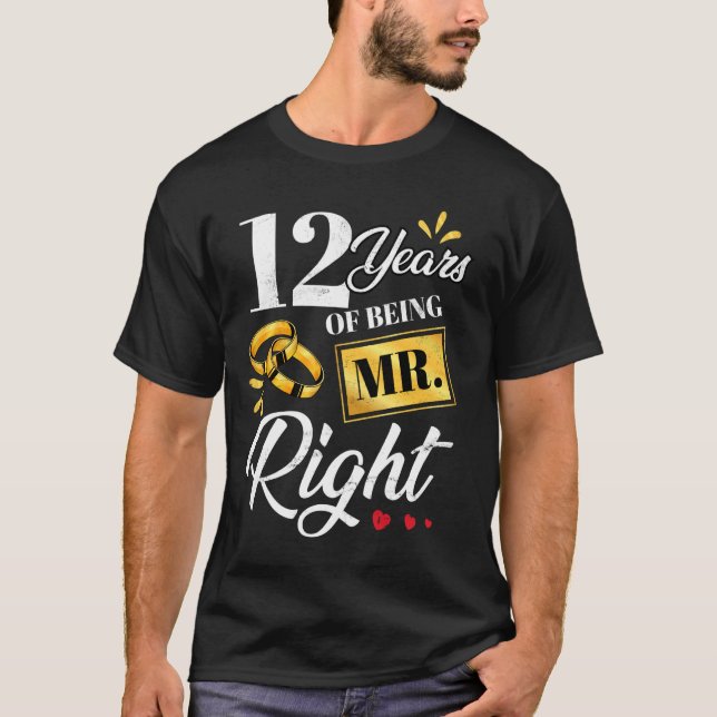 12 år av att vara Höger Funny lite Bröllop A T Shirt (Framsida)