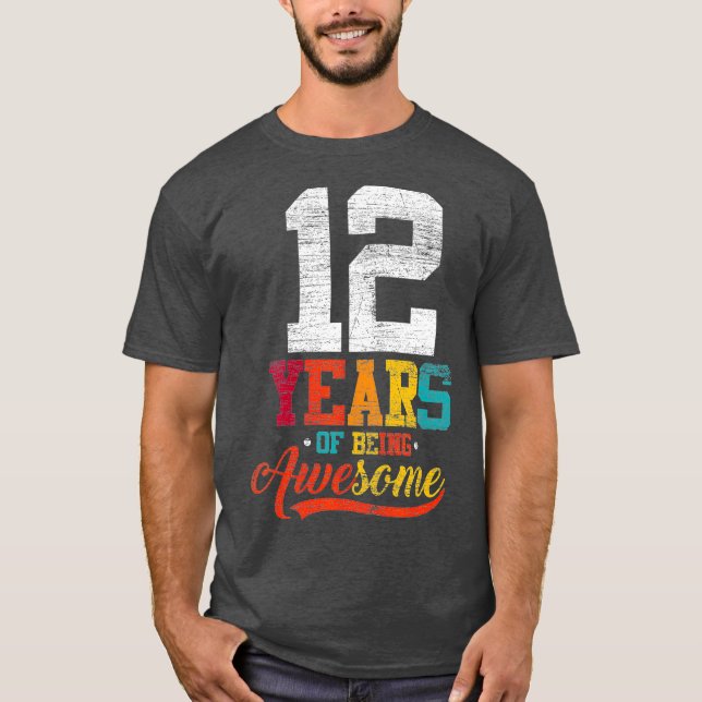 12 år av Fantastisk ger 12 år gamla T Shirt (Framsida)