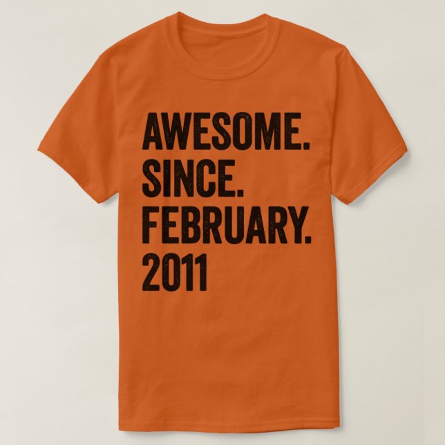 12 år Fantastisk sedan februari 2011 12:e T Shirt (Design framsida)