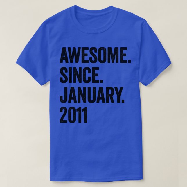 12 år Fantastisk sedan januari 2011 12:e T Shirt (Design framsida)