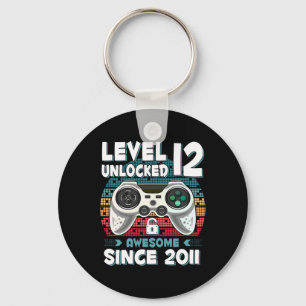 12 år gamla Bday Son Boy Funny Gamer 12:e 12 år ga Nyckelring