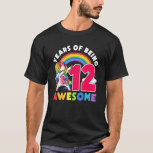 12 år Gamla Unicorn Dab 12:e Birthday Girl Unicor T Shirt