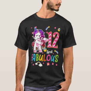 12 år gammal 12 år och barnslig enhörnighet t shirt
