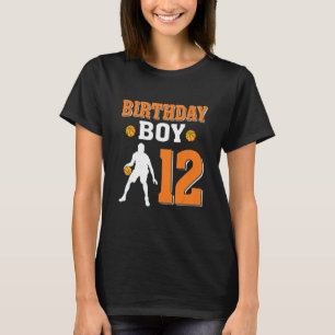 12 år gammal 12:e Birthday Boy Basketball Party T Shirt