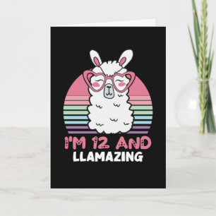 12 år gammal dagen Llamazing 12:e Birthday Llama Kort