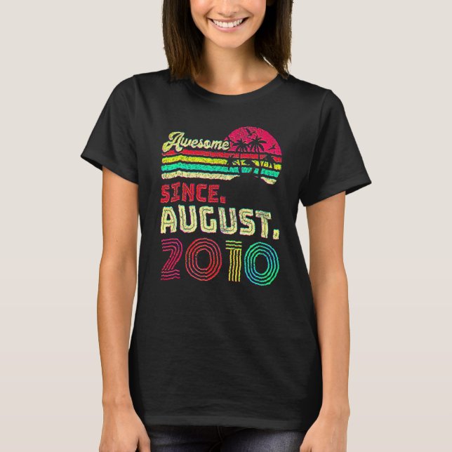 12 år gammal Fantastisk sedan augusti 2010 12:e Bi T Shirt (Framsida)