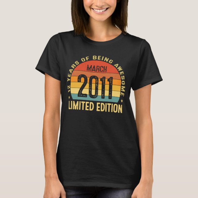 12 år gammal Fantastisk sedan mars 2011 12:e T Shirt (Framsida)
