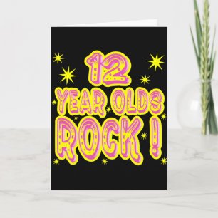 12 år gammal Sten! (Rosa) gratulationskort Kort