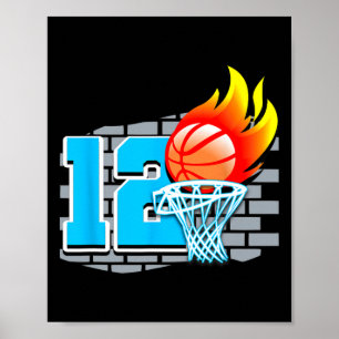 12 år gammalt Födelsedagsfest för basketboll i 12: Poster