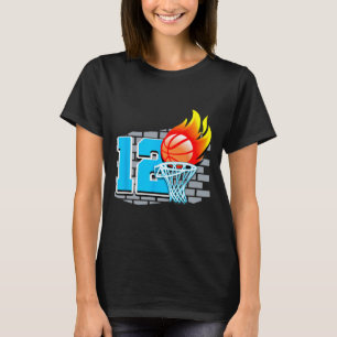 12 år gammalt Födelsedagsfest för basketboll i 12: T Shirt