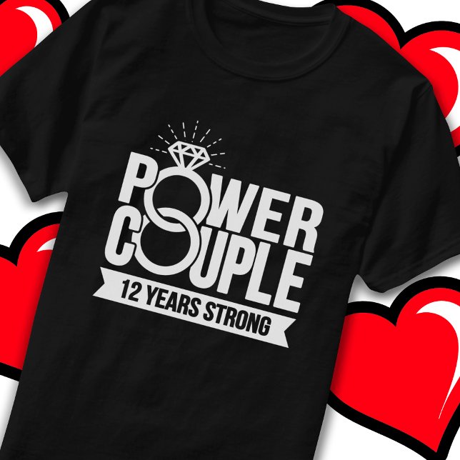 12 år Strong Power Par Cute 12:e-årsdagen T Shirt (Skapare uppladdad)