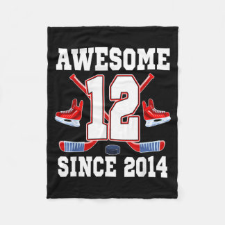 12 År Super Sedan 2014 Hockey Tema Födelsedag Fleecefilt