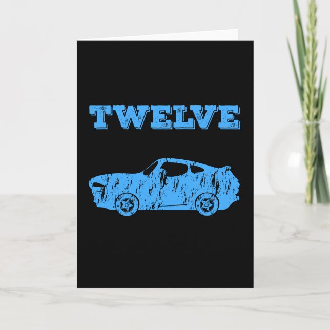 12-årig 12:e-födelsedagskorg kort (Framsida)