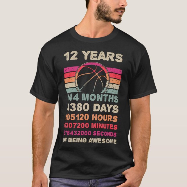 12-årig basketboll födelsedag i 12:e t shirt (Framsida)