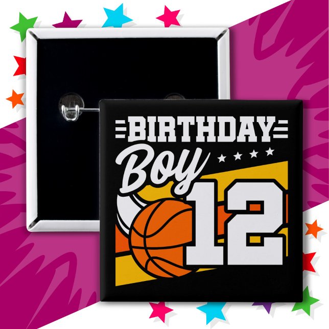 12-årig basketboll Party 12:e födelsedag Knapp (Skapare uppladdad)