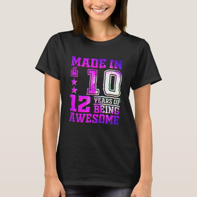 12-årig flicka för 12:e-födelsedagstävlingen född  t shirt (Framsida)