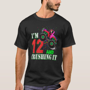 12-årig flicka i 12:e födelsedag Monster Lastbil B T Shirt
