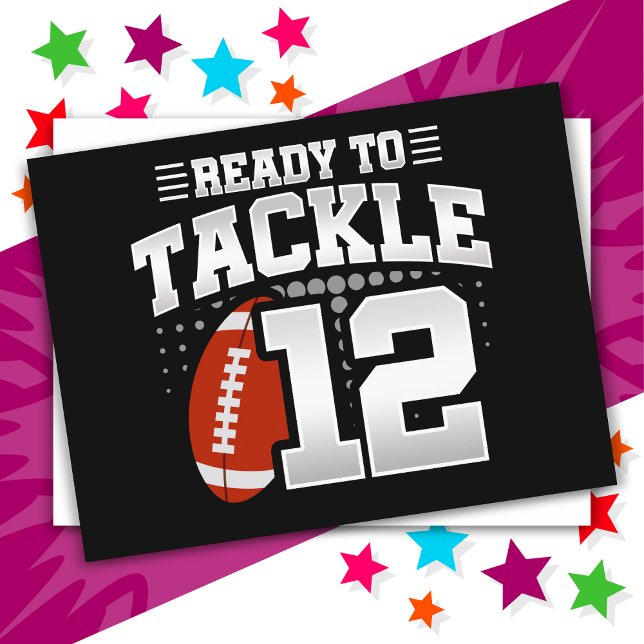 12-årig fotbollsfest för tackling 12-årsdag vykort (Skapare uppladdad)