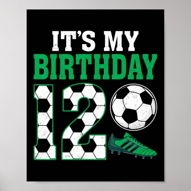 12-årig fotbollsspelare Det är min 12-årsdag  Poster (Framsidan)