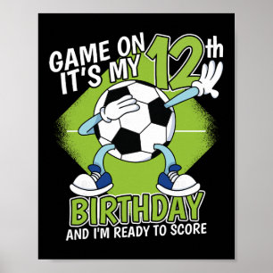 12-årig fotbollsspelare pojke 12-årsdag fotboll poster