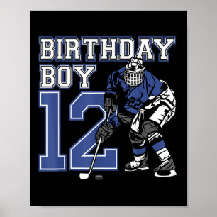 12-årig ishockey Théed Födelsedagsfest 12:e Poster