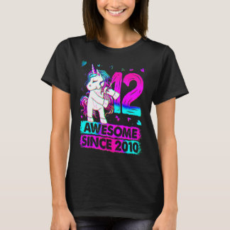 12-årig Unicorn-blommande 12:e-födelsedagsegendom T Shirt