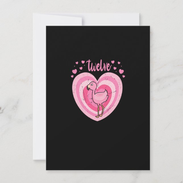 12-åriga Cute Flamingo Birthday Girl 12:e B-day Inbjudningar (Framsida)