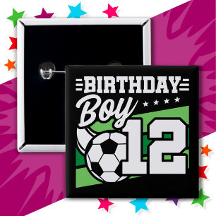 12-åriga fotbollsmatchen Kids 12:e Birthday Boy Knapp
