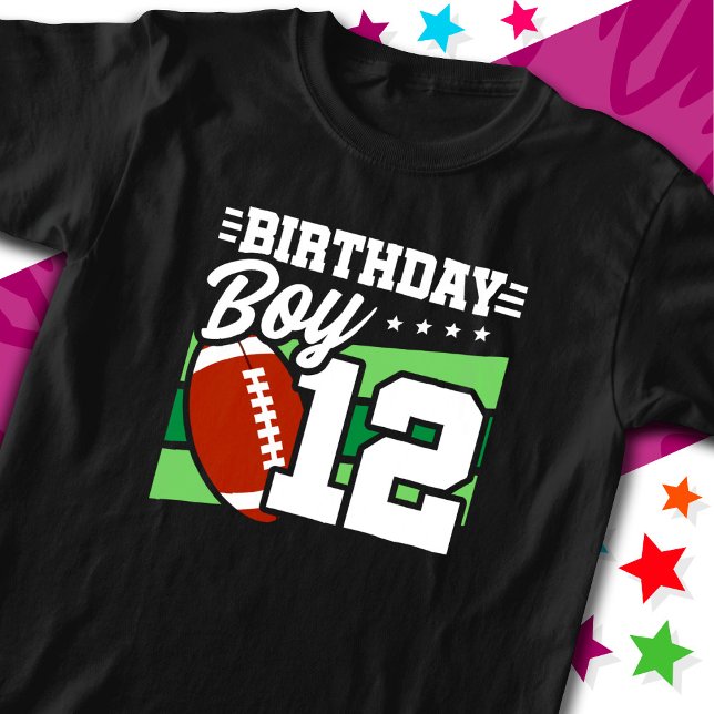 12-åriga Party-temat 12:e födelsedag i fotboll T Shirt (Skapare uppladdad)