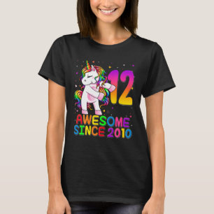 12-åriga Unicorn-blommande 12:e-födelsedagsflick T Shirt