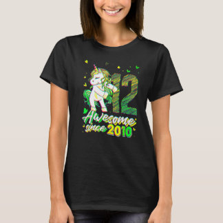 12-åriga Unicorn-blommande 12:e-födelsedagshögskol T Shirt