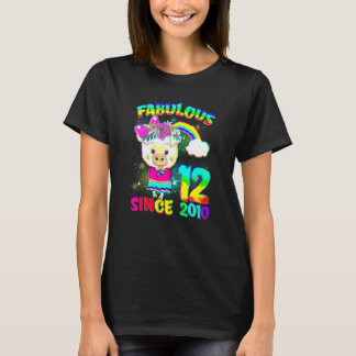 12 års ålder 12:e Birthday Cute Gris Girl Fabulous T Shirt