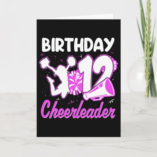 12-års födelsedags Cheerleader Flicka 12 år gammal Kort (Framsida)