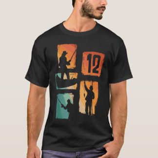 12-års födelsedagsfiske 12 år gammal fiskare fisk t shirt