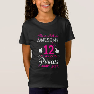 12 ÅRS födelsedagspresent till prinsessflicka T Shirt