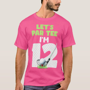 12 Års Golf Tema 12:e Födelsedag Sportfest T Shirt