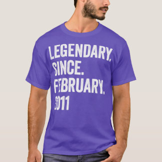12 års legendary sedan februari 2011 12:e Birthd T Shirt