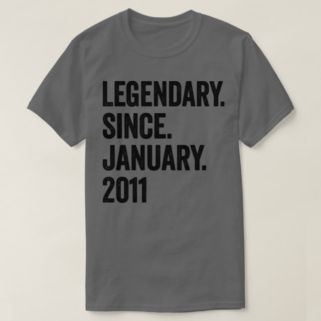 12 års legendary sedan januari 2011 12:e Birthda T Shirt (Design framsida)