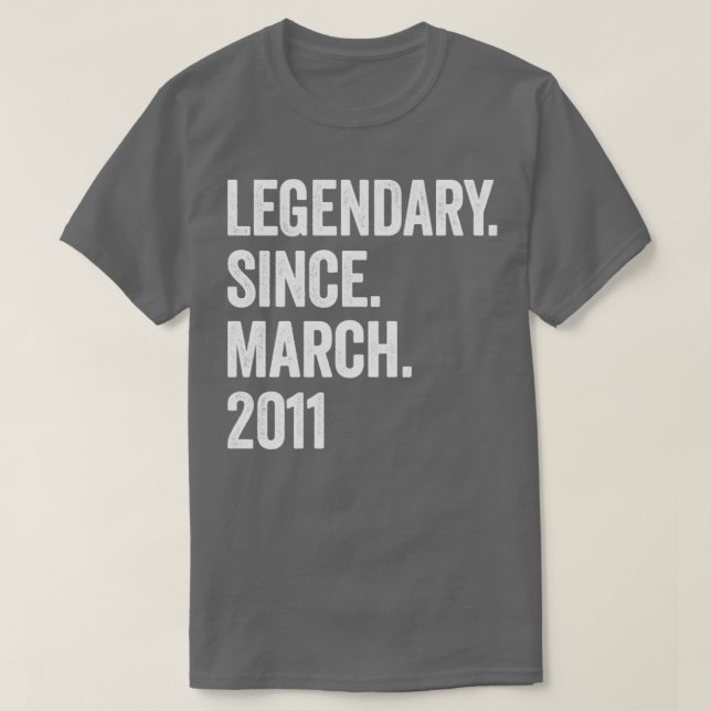 12 års legendary sedan mars 2011 12:e Birthday1 T Shirt (Design framsida)
