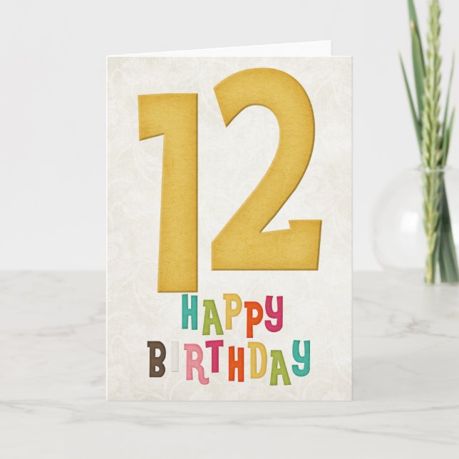 12-årsdag Grattis på födelsedagen Kortdesign Kort (Framsida)