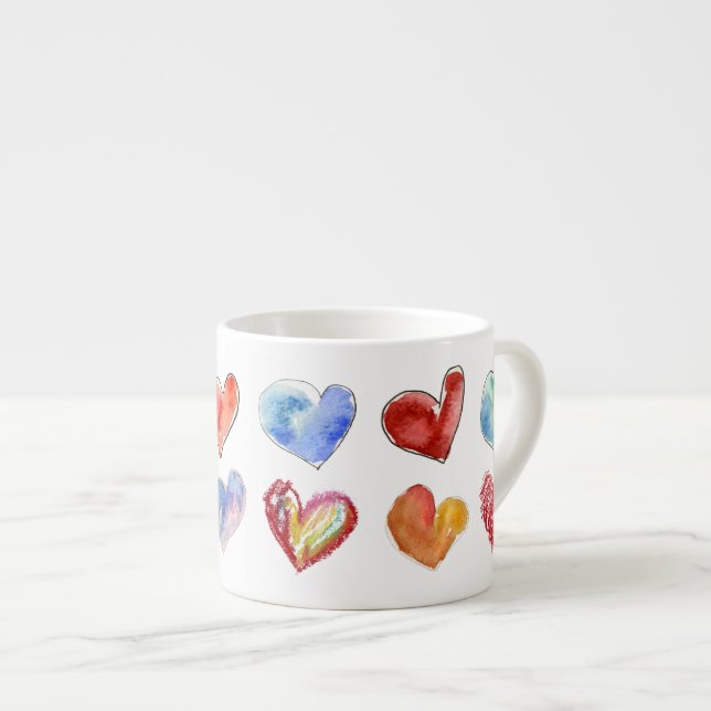 12 Artsy-3 Kärlek Hearts Espresso Mugg Espressomugg (Framsida höger)