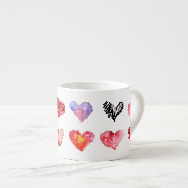 12 Artsy-4 Kärlek Hearts Espresso Mugg Espressomugg (Framsida höger)