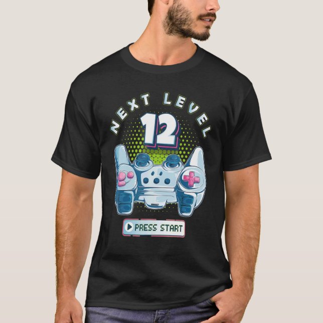 12 Birthday Gamer Next Level 12 Gaming Controller  T Shirt (Framsida)