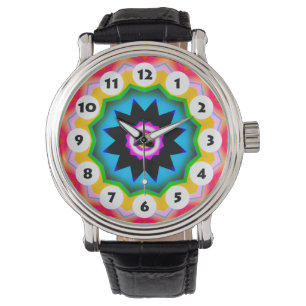 12 bitar - färgstark Mandala 026 Armbandsur