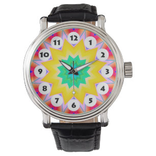 12 bitar - färgstarka Mandala 023 Armbandsur